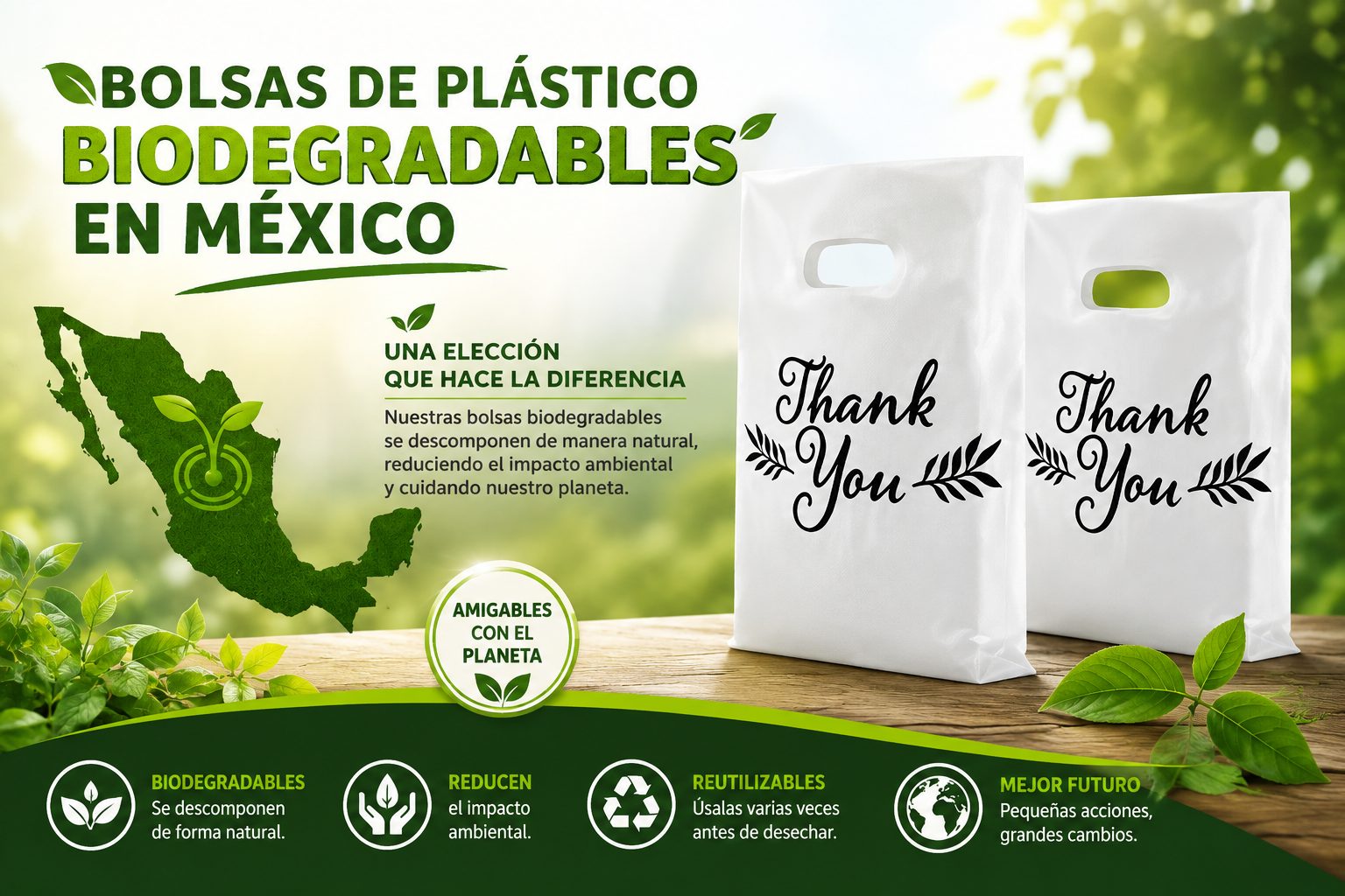 Bolsas de plástico biodegradables en México